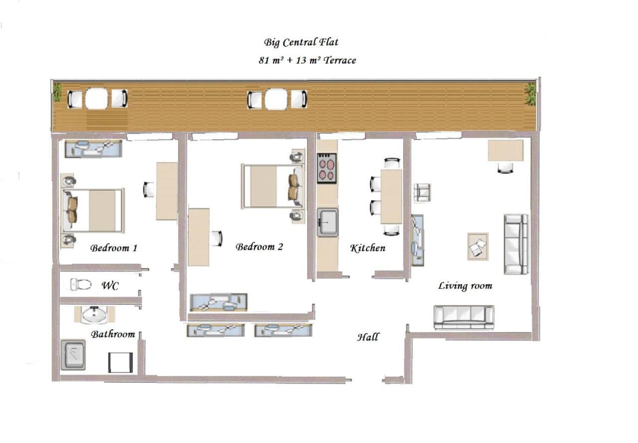 尼斯Notre Dame - Huge Sunny Modern 2Br Flat - Terrace公寓 外观 照片